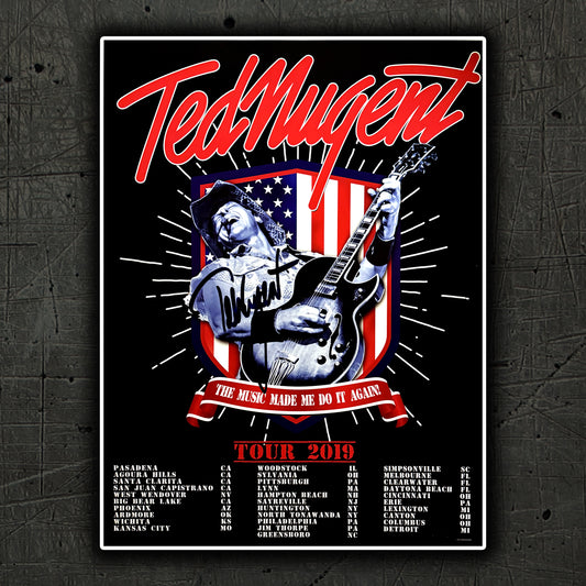 2019 US Tour Poster - SIGNED BY TED NUGENT