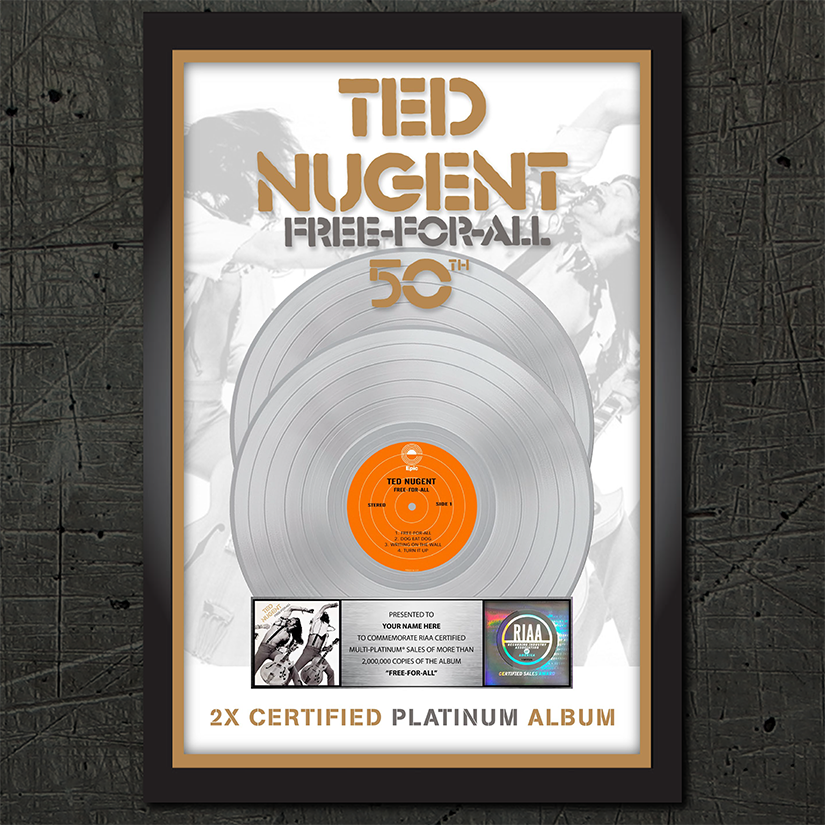 Personalized Free-For-All 2x Platinum Record RIAA Award