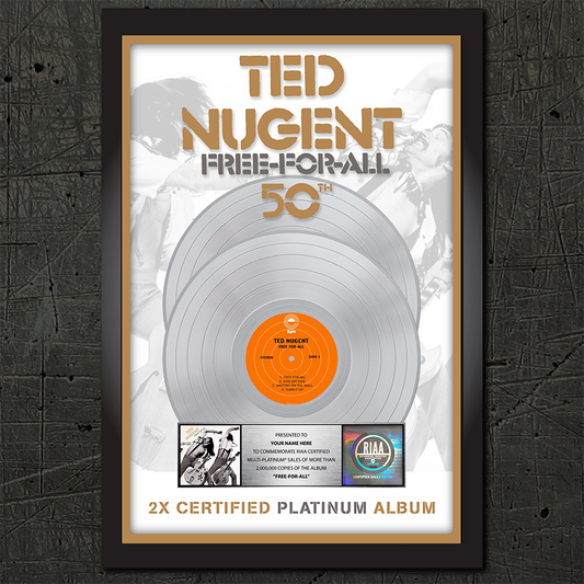 Personalized Free-For-All 2x Platinum Record RIAA Award