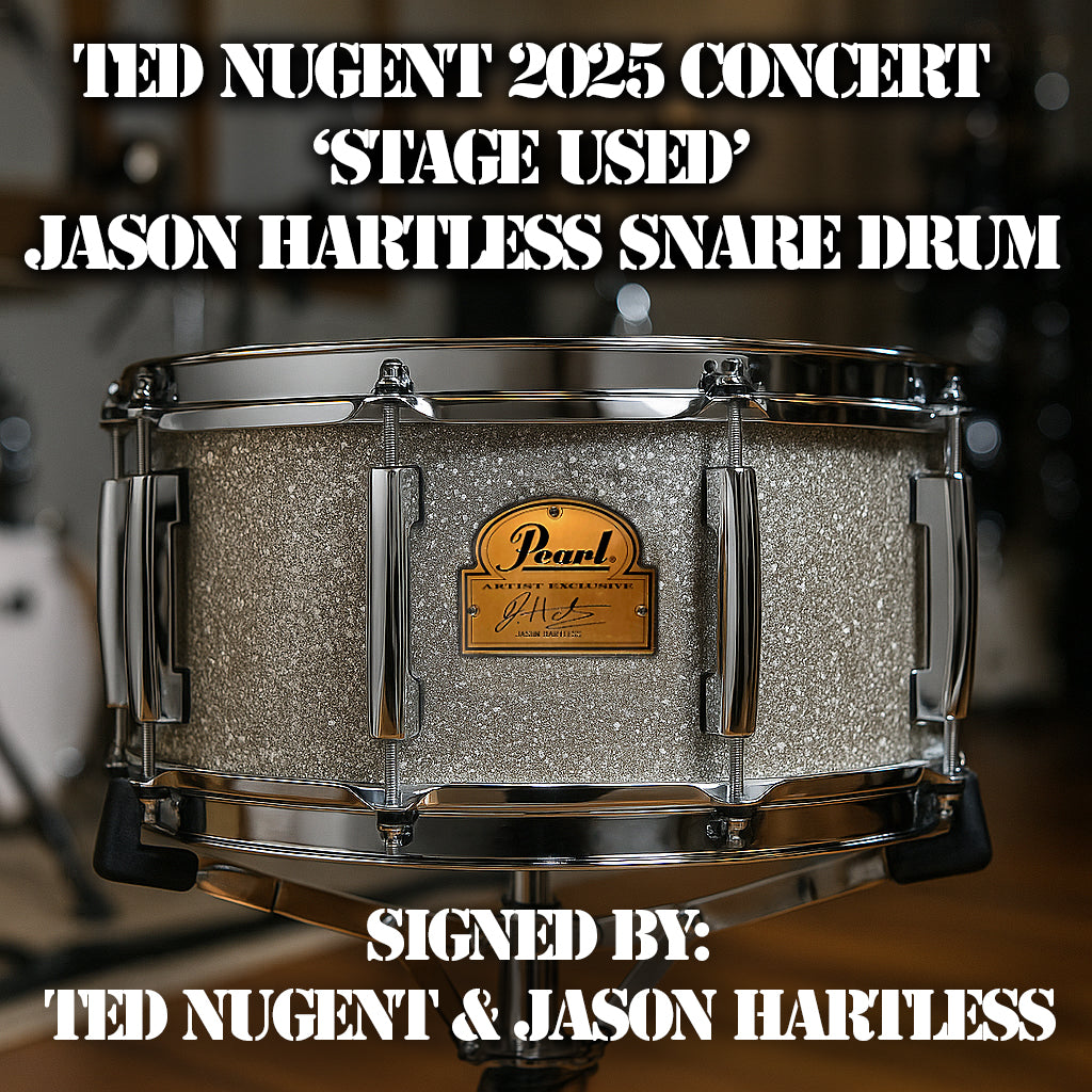 Ted Nugent 2025 ‘Stage Used’ Snare Drum  ~ SIGNED by TED NUGENT & JASON HARTLESS