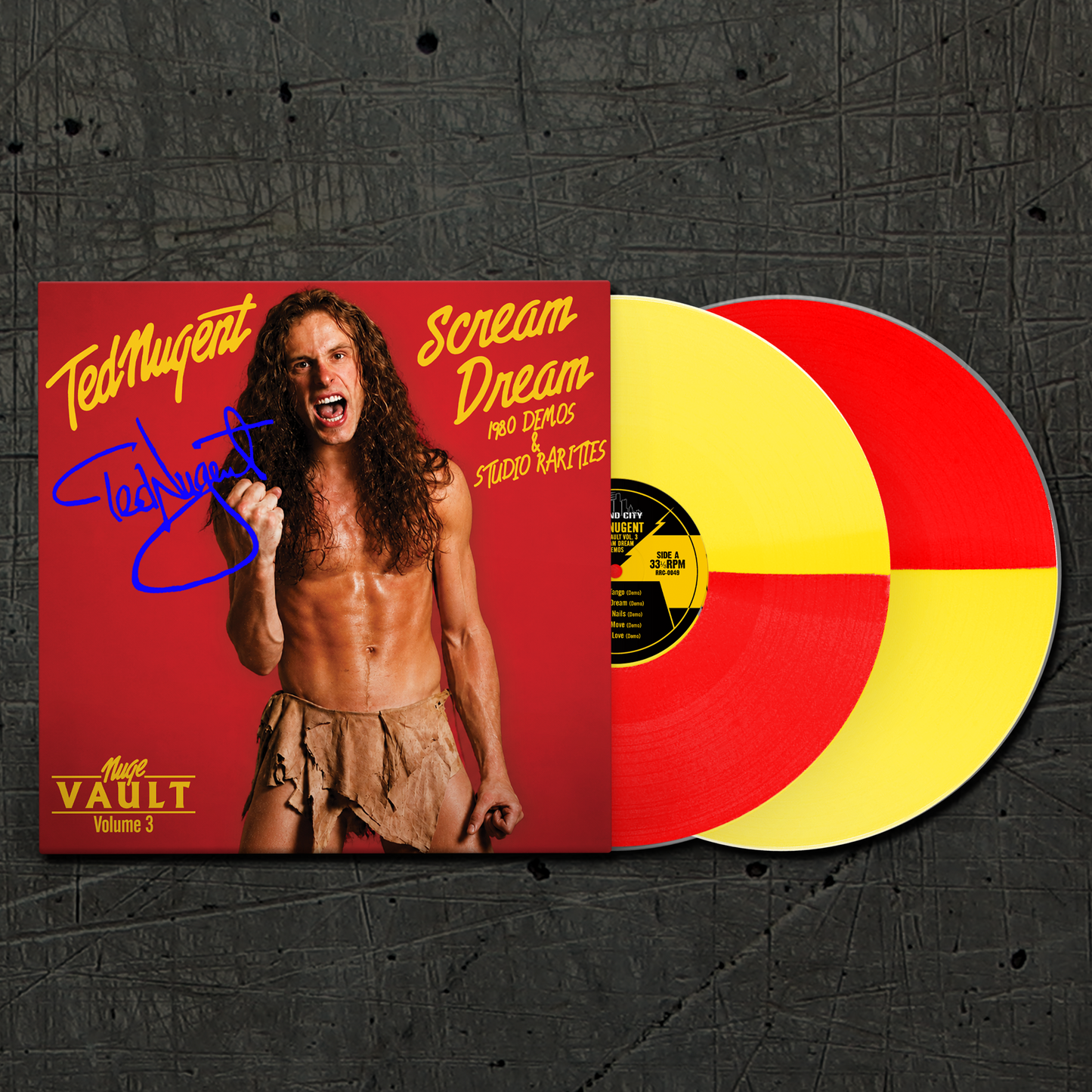 Nuge Vault Vol. 3: Scream Dream (1980 Demos & Rarities) – SIGNED Split-Color 2LP Vinyl by Ted Nugent (Limited to 250)